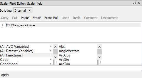 Scalar Field Editor Panel