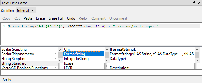 Text Field Editor Panel